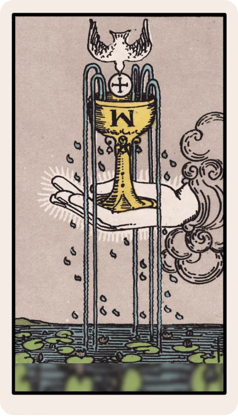 As de Copas, carta del tarot Rider-Waite
