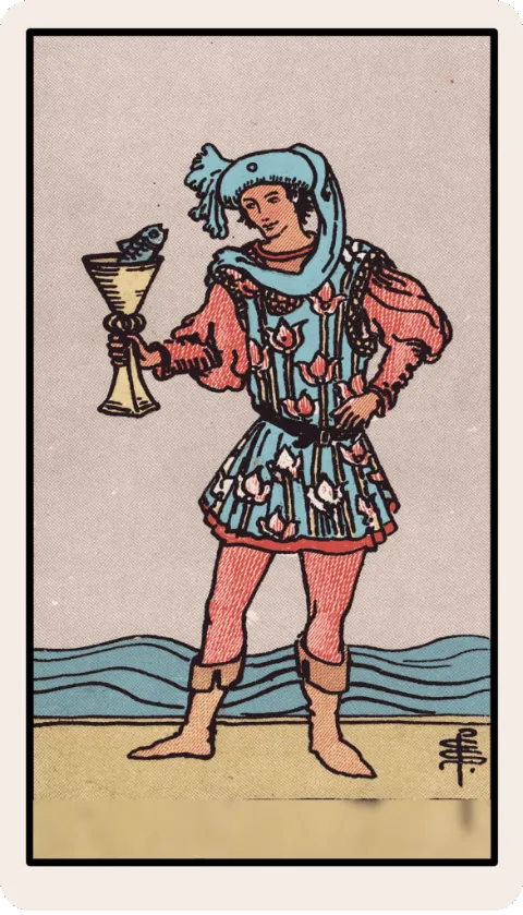 Sota de Copas, carta del tarot Rider-Waite