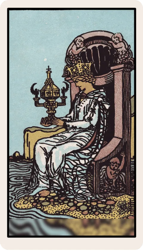 Reina de Copas, carta del tarot Rider-Waite
