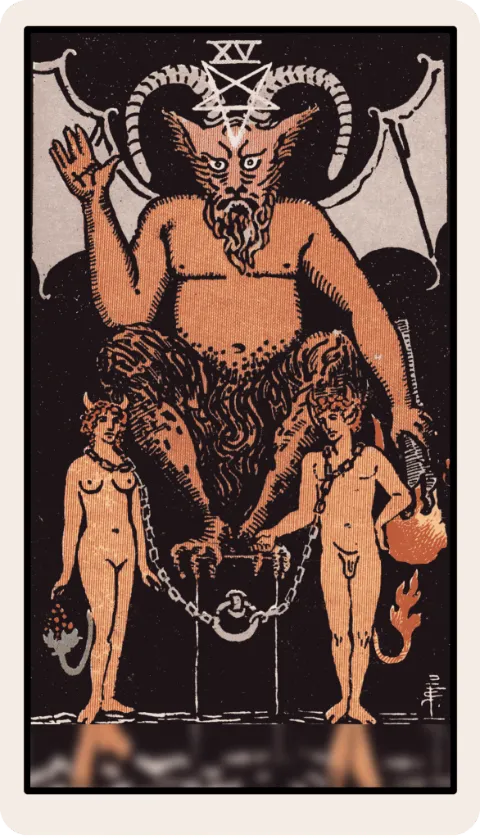 El Diablo, carta del tarot Rider-Waite