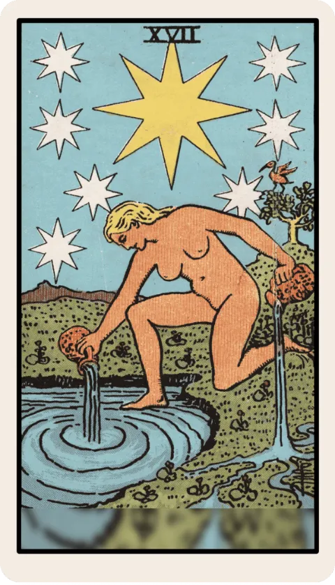 La Estrella, carta del tarot Rider-Waite