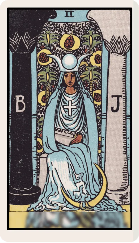 La Sacerdotisa, carta del tarot Rider-Waite
