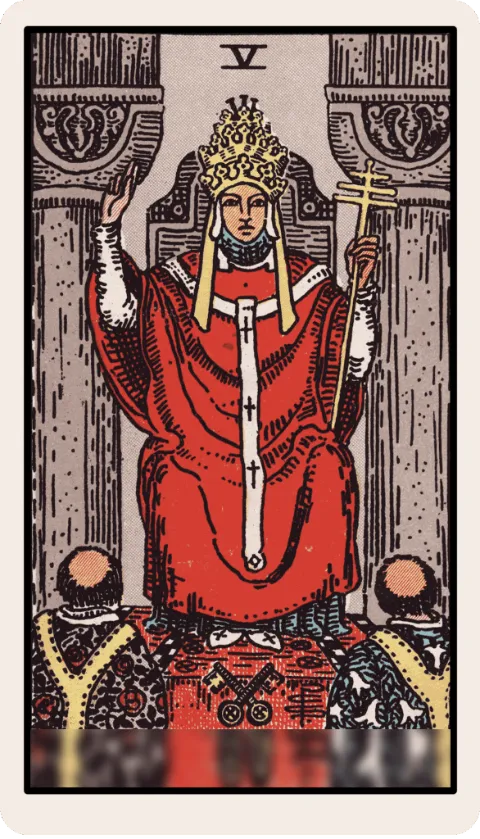 The Hierophant, Rider-Waite tarot card