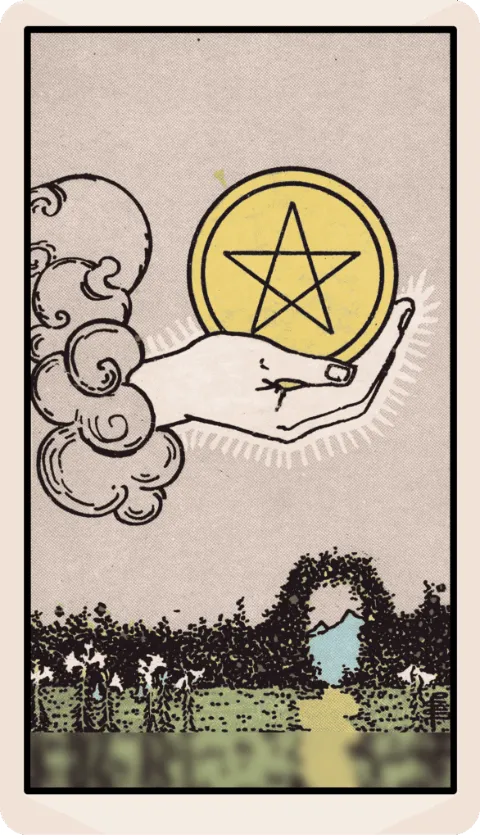 As de Oros, carta del tarot Rider-Waite