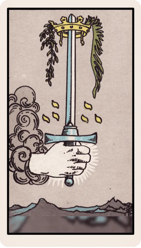 As de Espadas, carta del tarot Rider-Waite
