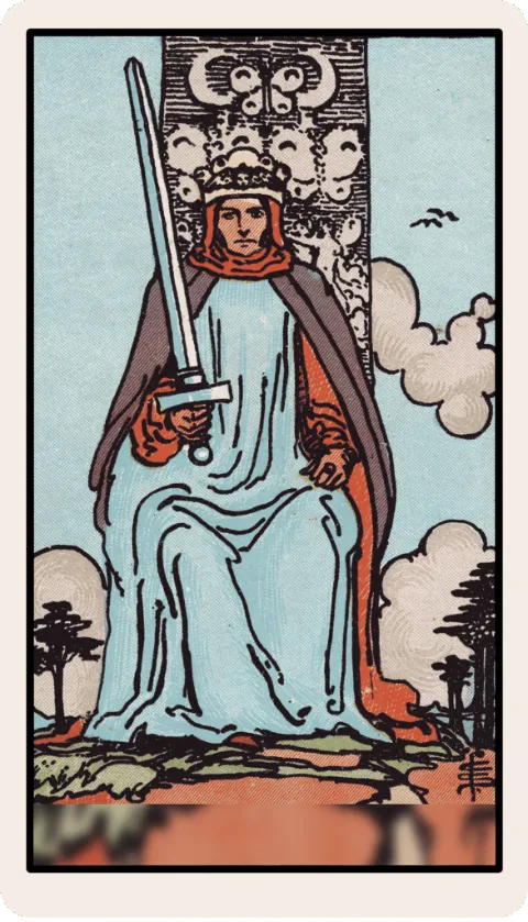 Rey de Espadas, carta del tarot Rider-Waite