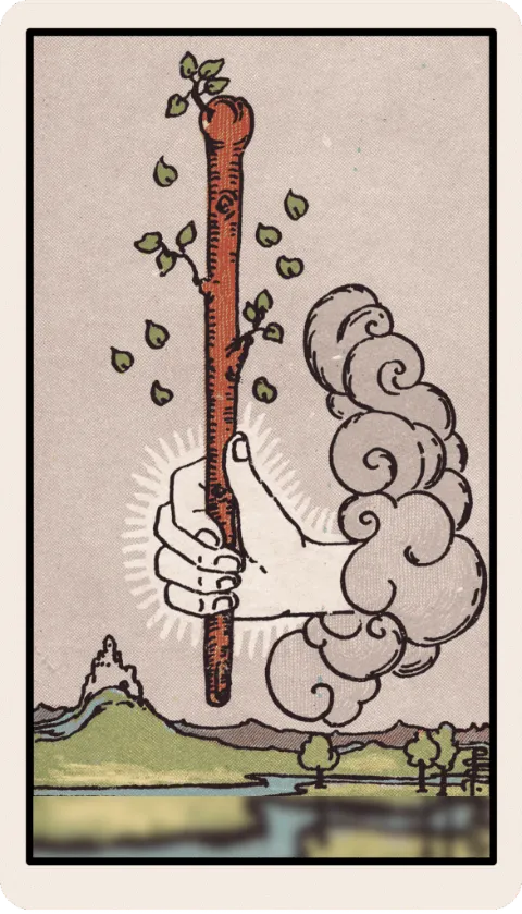 As de Bastos, carta del tarot Rider-Waite