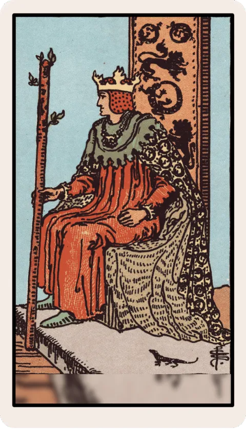 Rey de Bastos, carta del tarot Rider-Waite